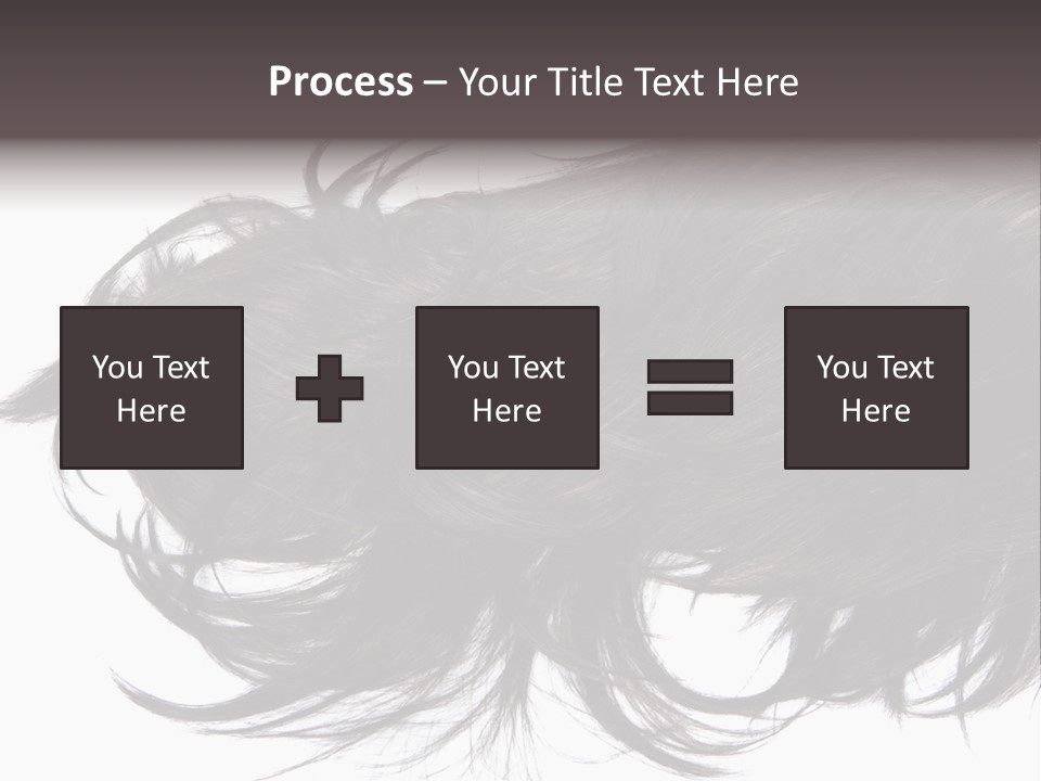 A Close Up Of A Black Hair On A White Background PowerPoint Template