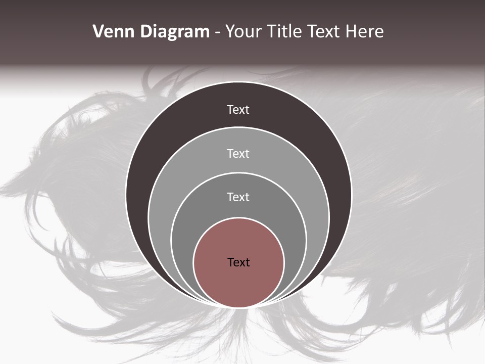 A Close Up Of A Black Hair On A White Background PowerPoint Template