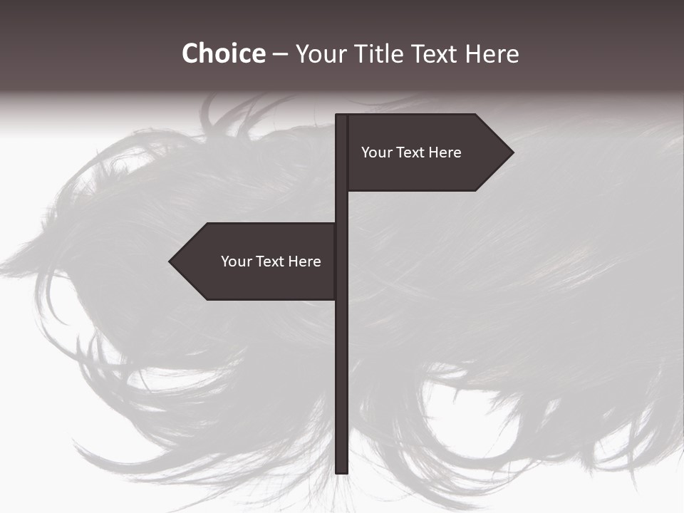 A Close Up Of A Black Hair On A White Background PowerPoint Template