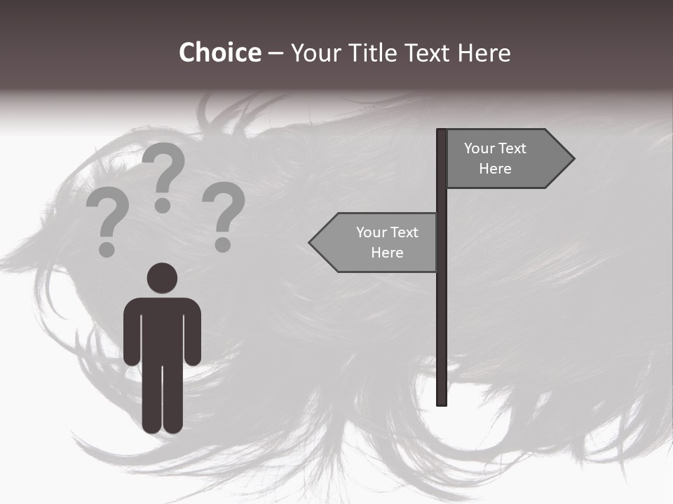 A Close Up Of A Black Hair On A White Background PowerPoint Template