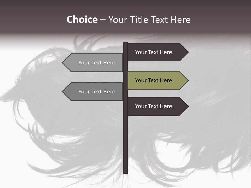 A Close Up Of A Black Hair On A White Background PowerPoint Template