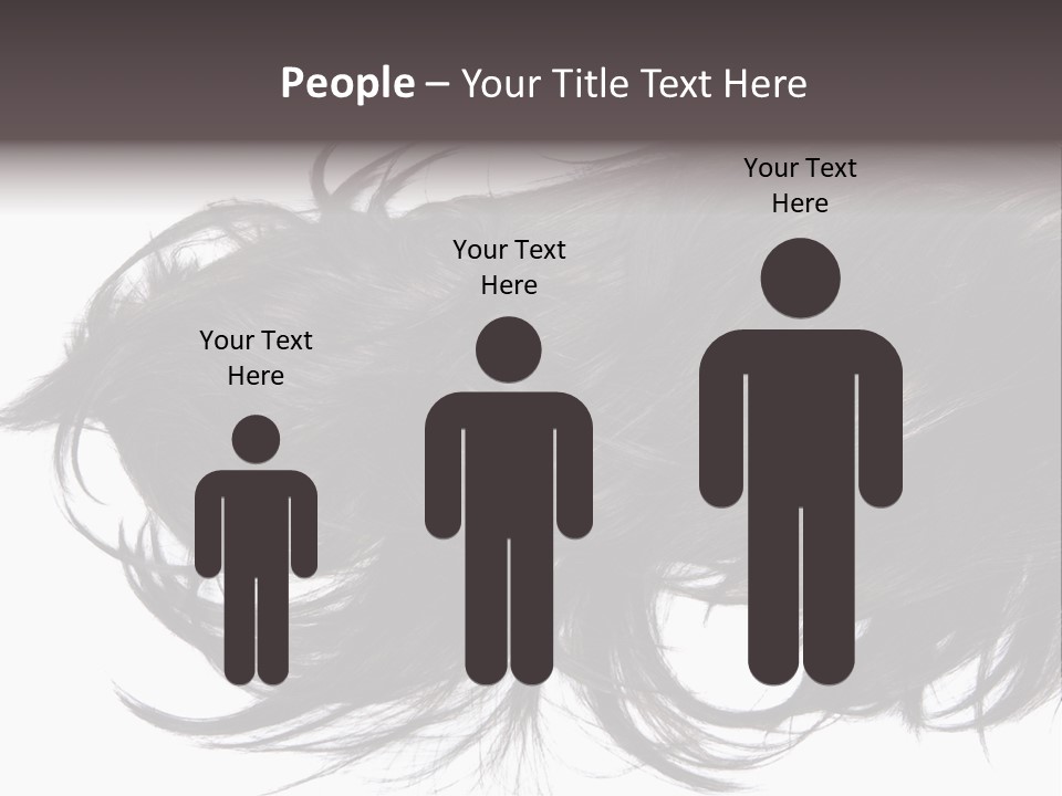 A Close Up Of A Black Hair On A White Background PowerPoint Template