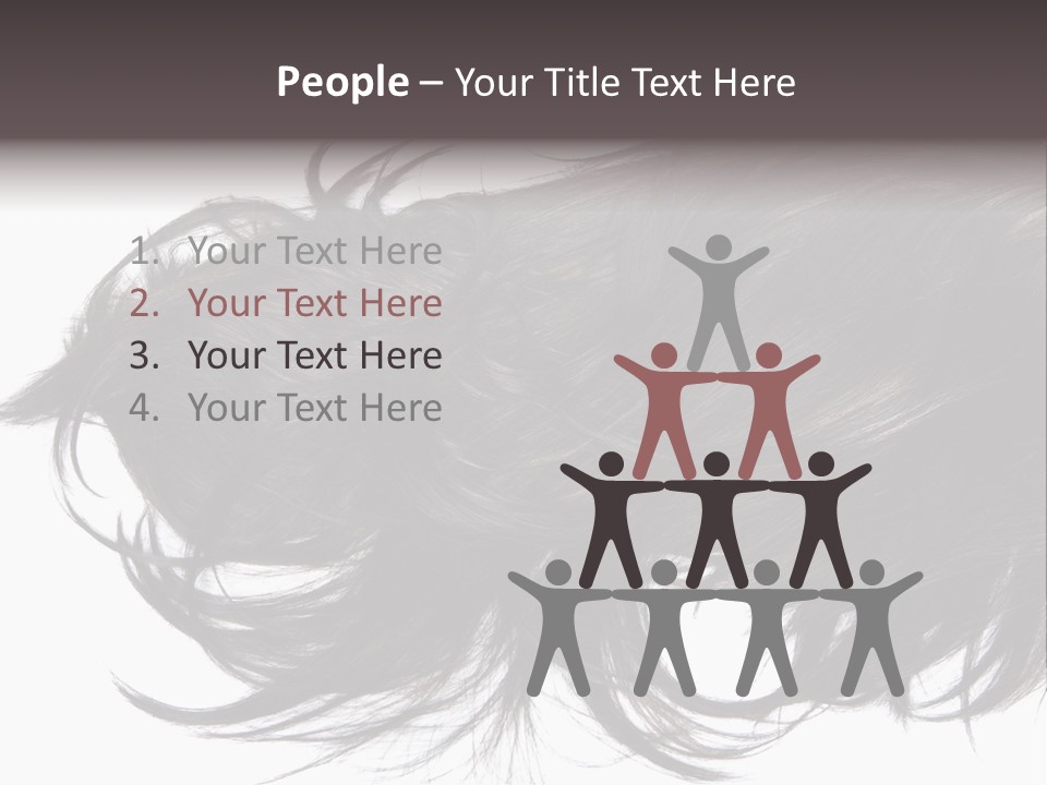 A Close Up Of A Black Hair On A White Background PowerPoint Template