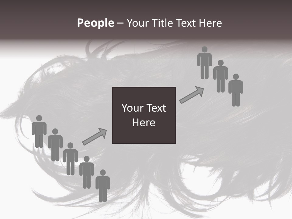 A Close Up Of A Black Hair On A White Background PowerPoint Template