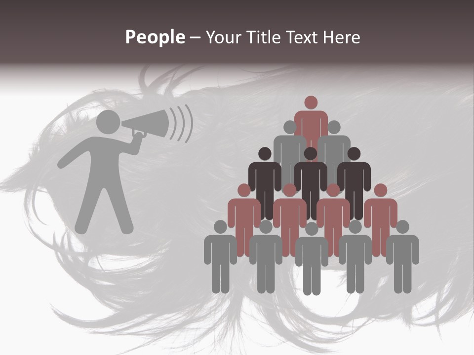 A Close Up Of A Black Hair On A White Background PowerPoint Template