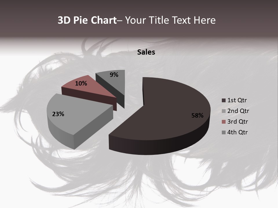 A Close Up Of A Black Hair On A White Background PowerPoint Template