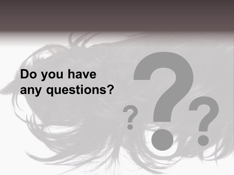 A Close Up Of A Black Hair On A White Background PowerPoint Template