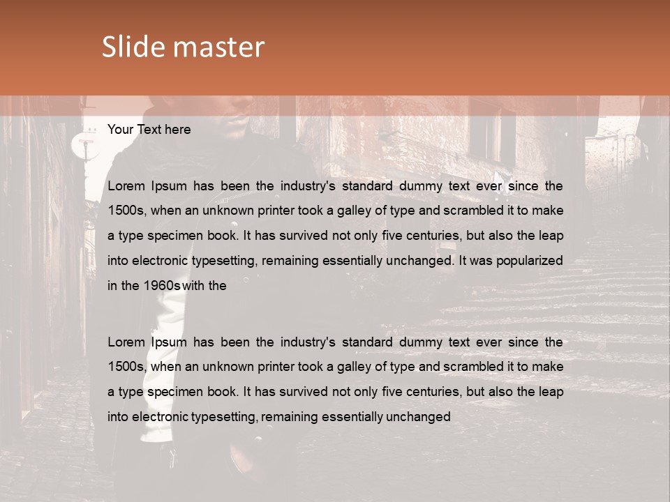 A Man Is Standing In An Alley Way PowerPoint Template