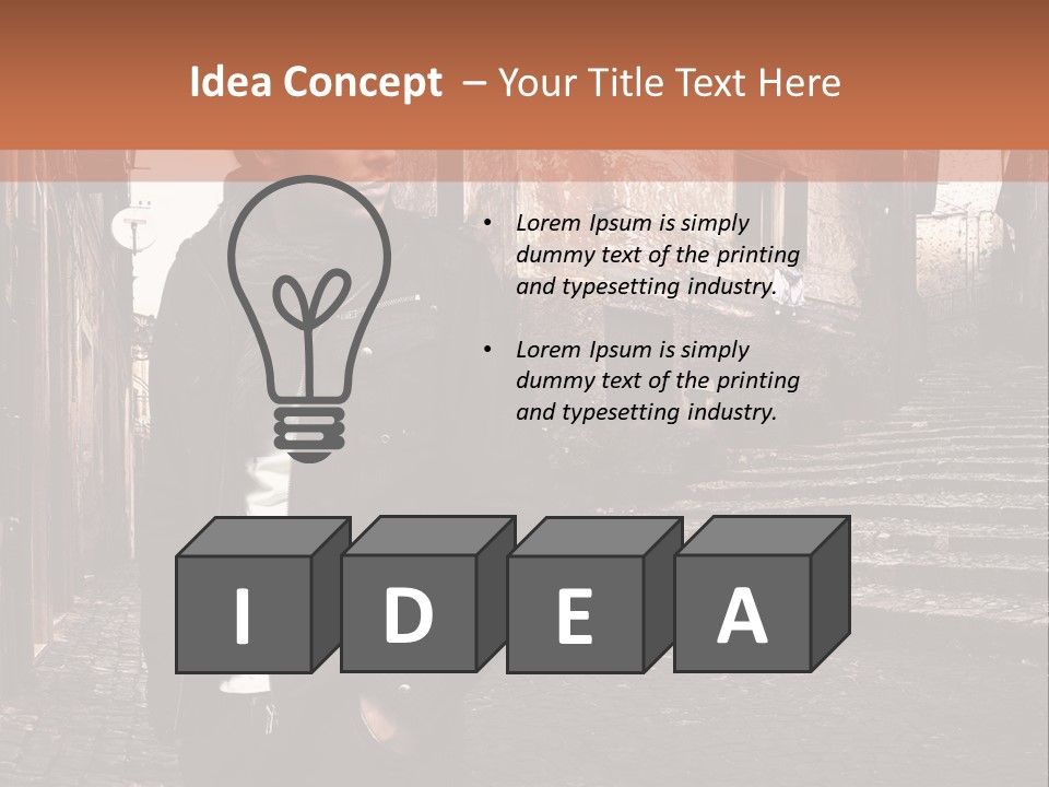 A Man Is Standing In An Alley Way PowerPoint Template
