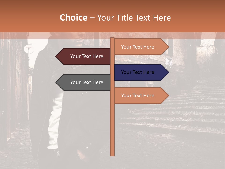 A Man Is Standing In An Alley Way PowerPoint Template