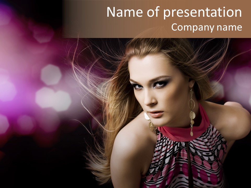 Pretty Party Female PowerPoint Template