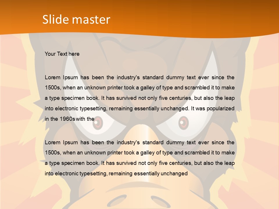 A Cartoon Duck With Big Eyes On An Orange Background PowerPoint Template