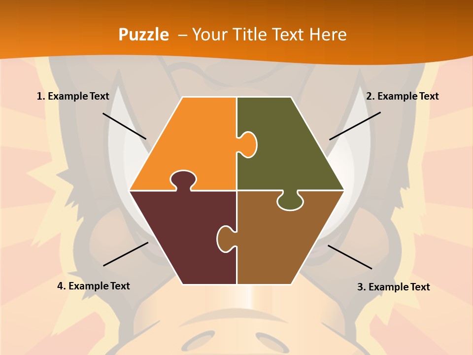 A Cartoon Duck With Big Eyes On An Orange Background PowerPoint Template