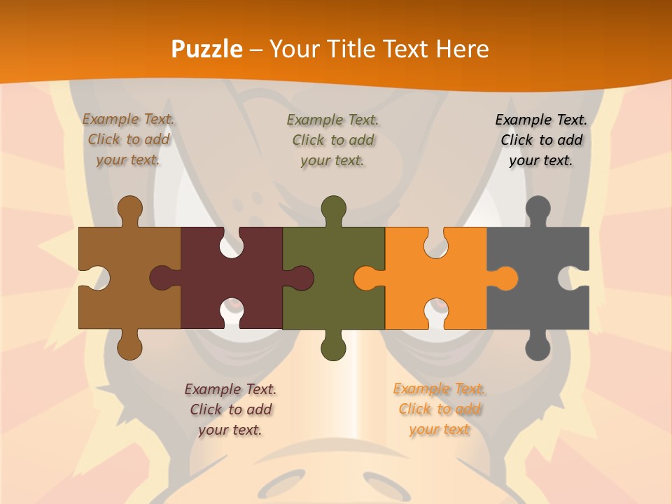 A Cartoon Duck With Big Eyes On An Orange Background PowerPoint Template