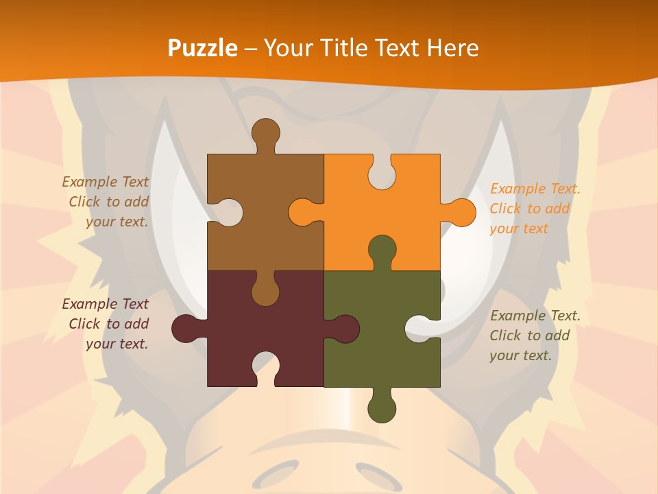 A Cartoon Duck With Big Eyes On An Orange Background PowerPoint Template