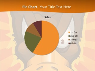 A Cartoon Duck With Big Eyes On An Orange Background PowerPoint Template