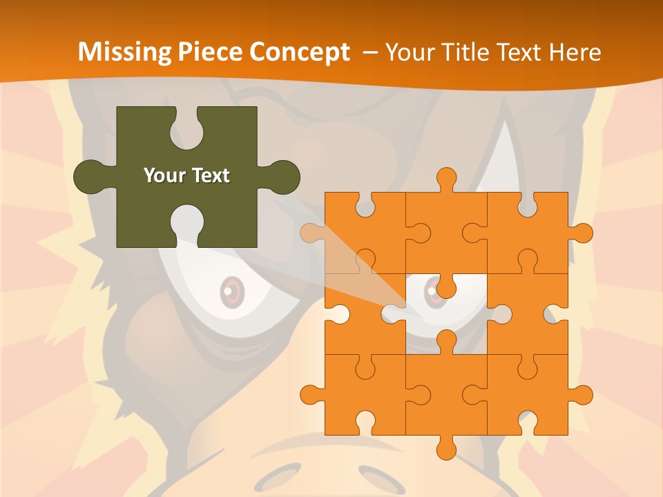 A Cartoon Duck With Big Eyes On An Orange Background PowerPoint Template