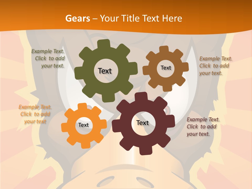 A Cartoon Duck With Big Eyes On An Orange Background PowerPoint Template