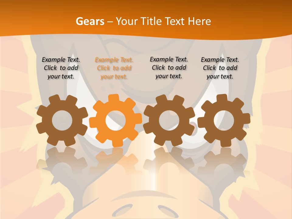 A Cartoon Duck With Big Eyes On An Orange Background PowerPoint Template