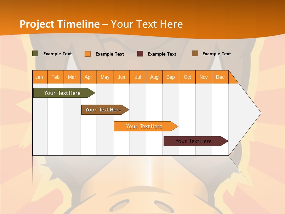 A Cartoon Duck With Big Eyes On An Orange Background PowerPoint Template