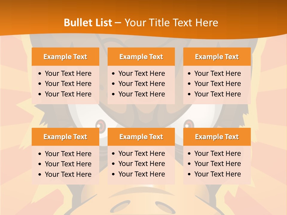 A Cartoon Duck With Big Eyes On An Orange Background PowerPoint Template