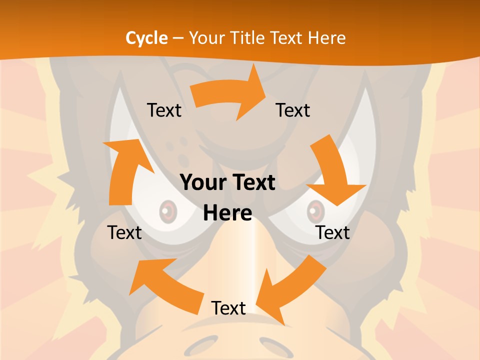 A Cartoon Duck With Big Eyes On An Orange Background PowerPoint Template