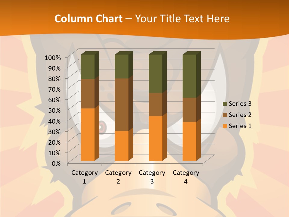 A Cartoon Duck With Big Eyes On An Orange Background PowerPoint Template