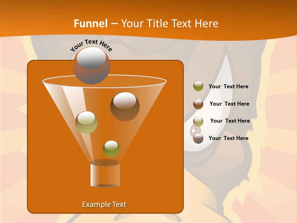 A Cartoon Duck With Big Eyes On An Orange Background PowerPoint Template