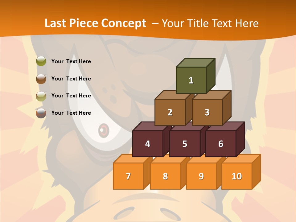 A Cartoon Duck With Big Eyes On An Orange Background PowerPoint Template