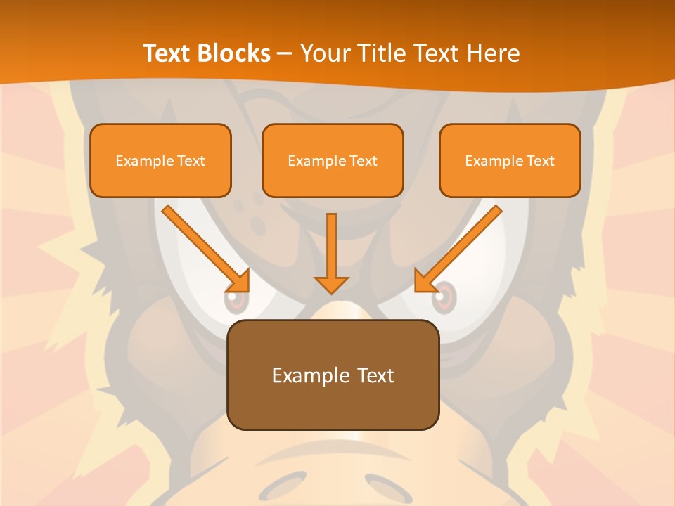 A Cartoon Duck With Big Eyes On An Orange Background PowerPoint Template