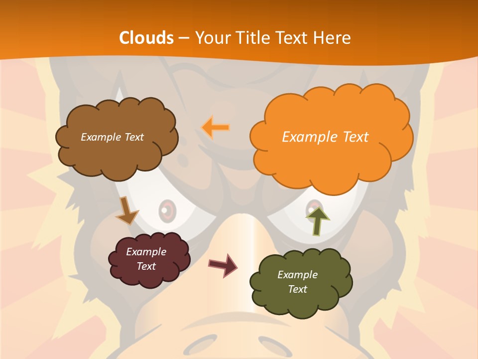 A Cartoon Duck With Big Eyes On An Orange Background PowerPoint Template