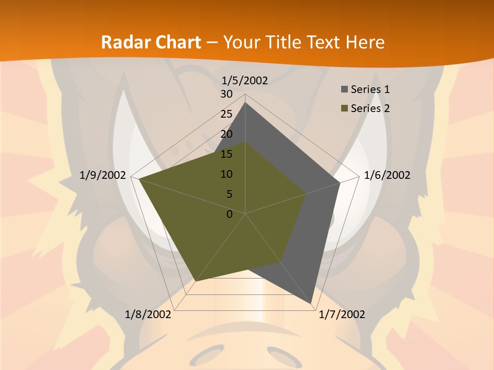 A Cartoon Duck With Big Eyes On An Orange Background PowerPoint Template