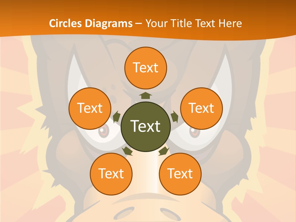 A Cartoon Duck With Big Eyes On An Orange Background PowerPoint Template