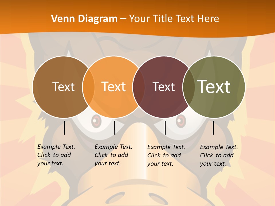 A Cartoon Duck With Big Eyes On An Orange Background PowerPoint Template