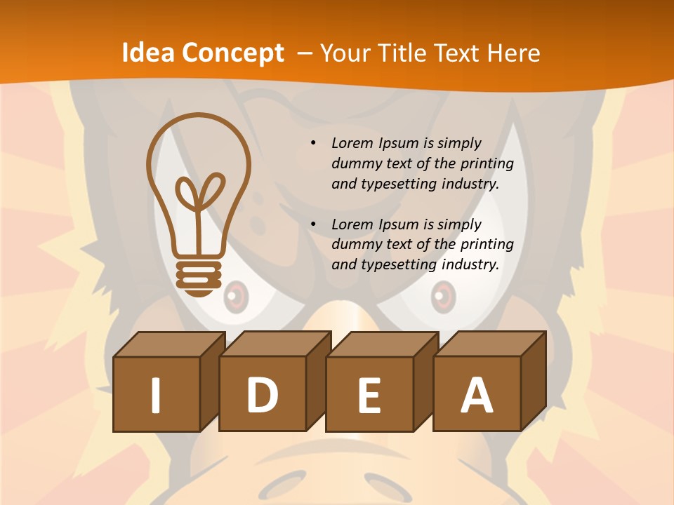 A Cartoon Duck With Big Eyes On An Orange Background PowerPoint Template