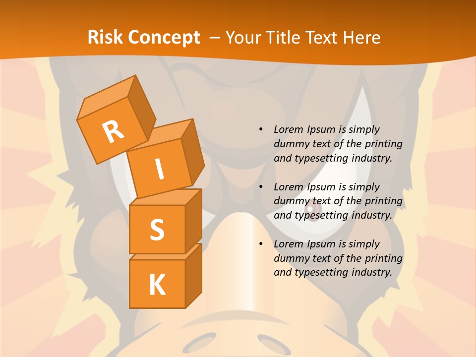 A Cartoon Duck With Big Eyes On An Orange Background PowerPoint Template