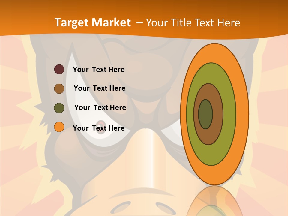 A Cartoon Duck With Big Eyes On An Orange Background PowerPoint Template