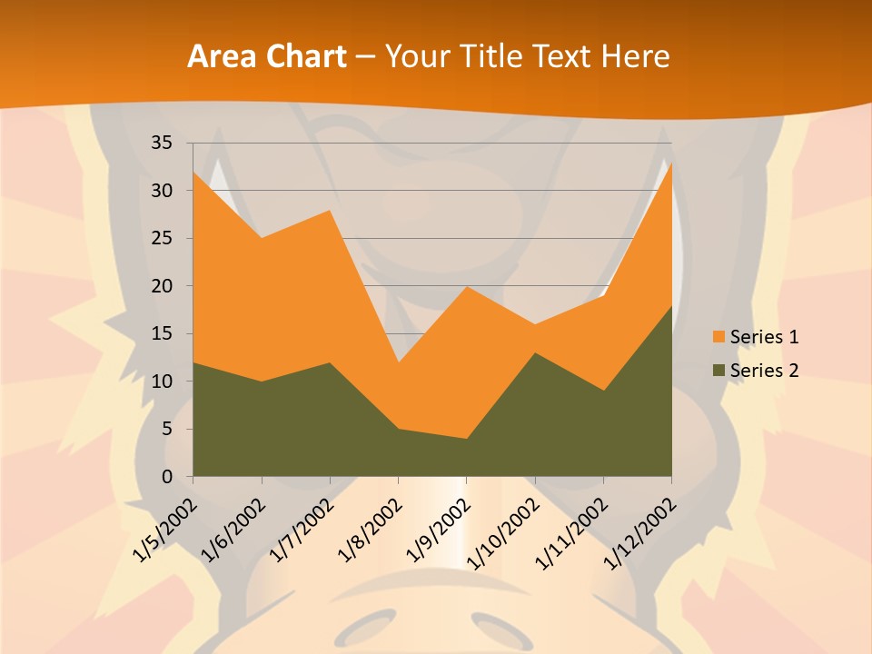 A Cartoon Duck With Big Eyes On An Orange Background PowerPoint Template