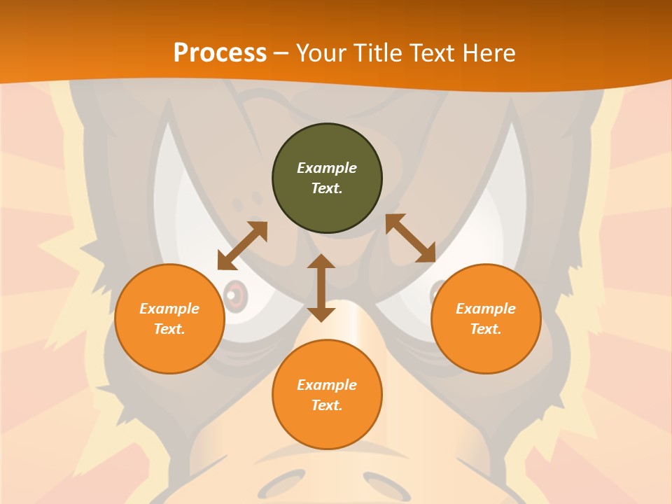 A Cartoon Duck With Big Eyes On An Orange Background PowerPoint Template