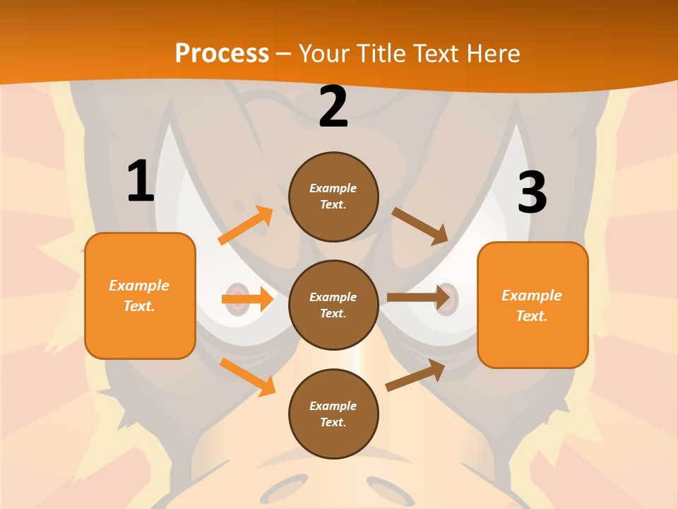 A Cartoon Duck With Big Eyes On An Orange Background PowerPoint Template