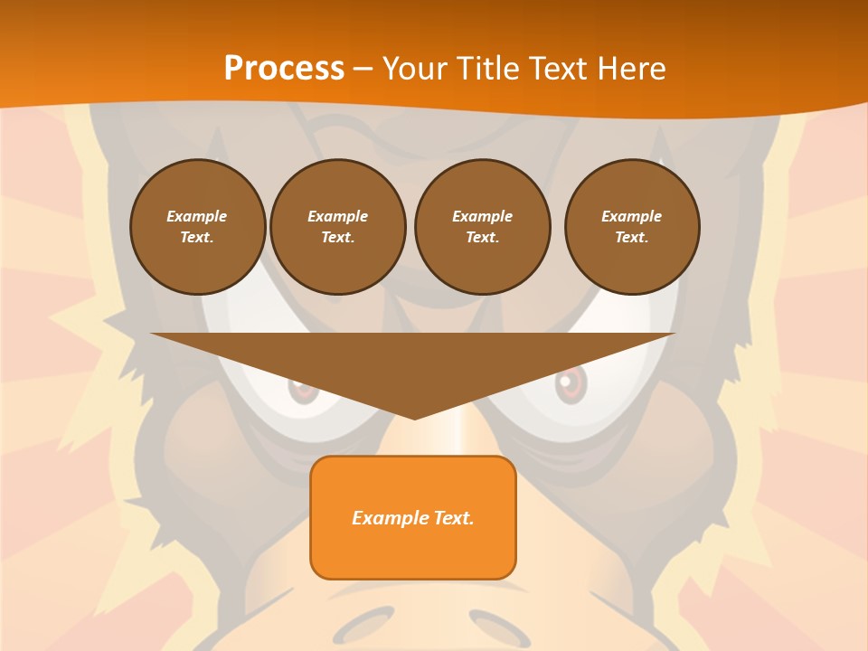 A Cartoon Duck With Big Eyes On An Orange Background PowerPoint Template