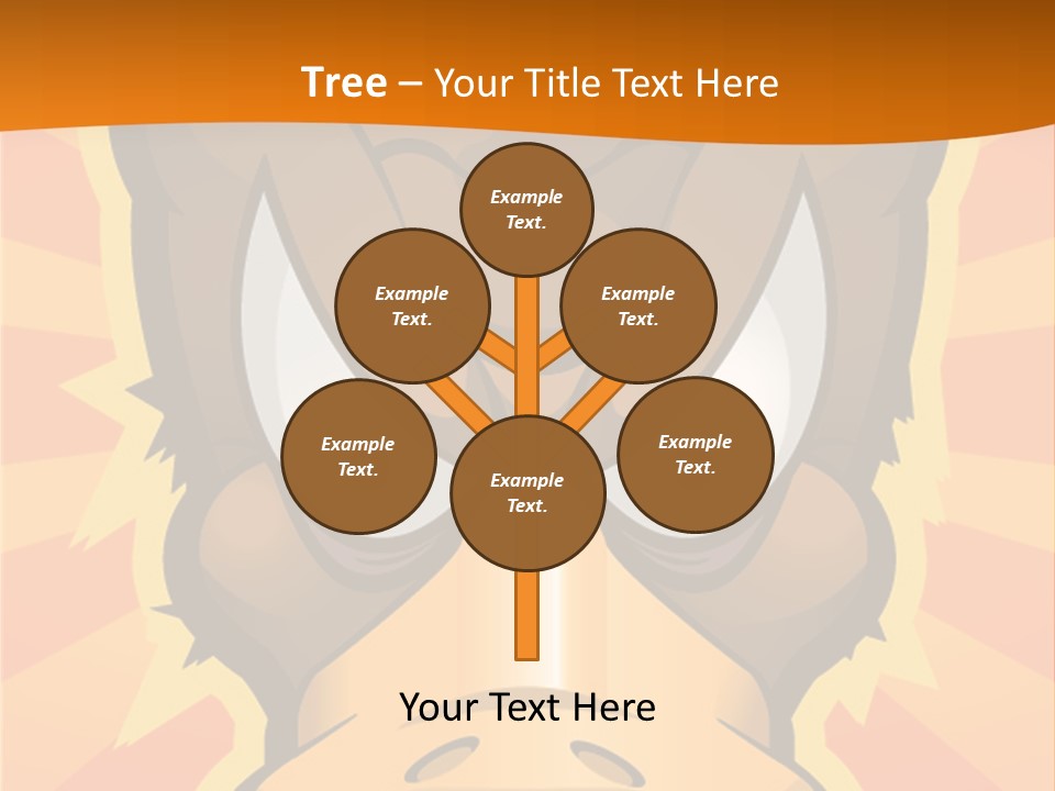 A Cartoon Duck With Big Eyes On An Orange Background PowerPoint Template