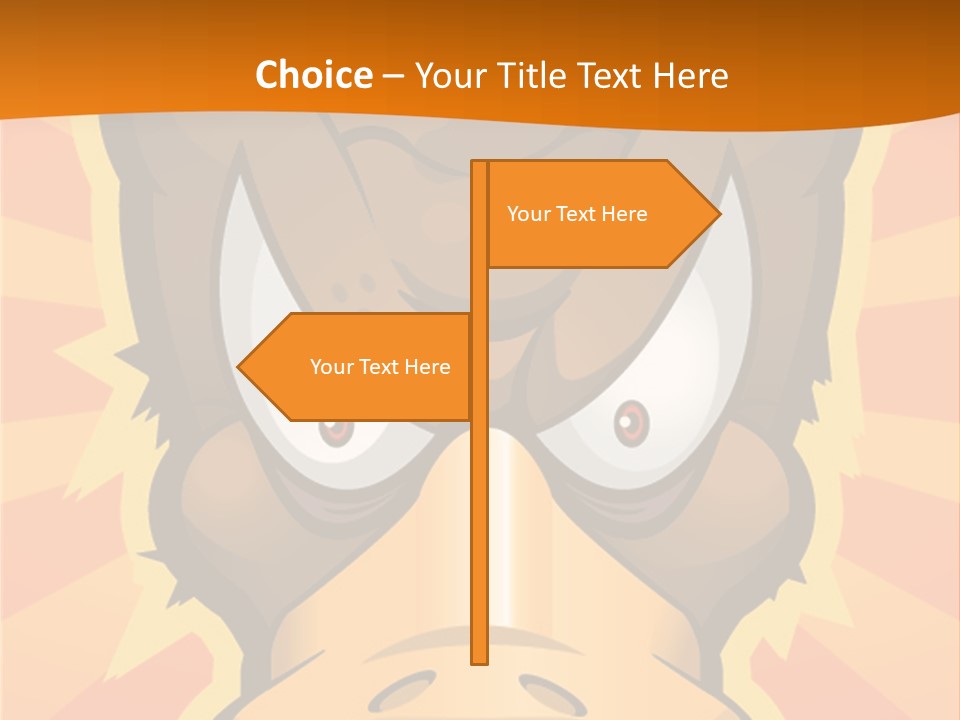 A Cartoon Duck With Big Eyes On An Orange Background PowerPoint Template