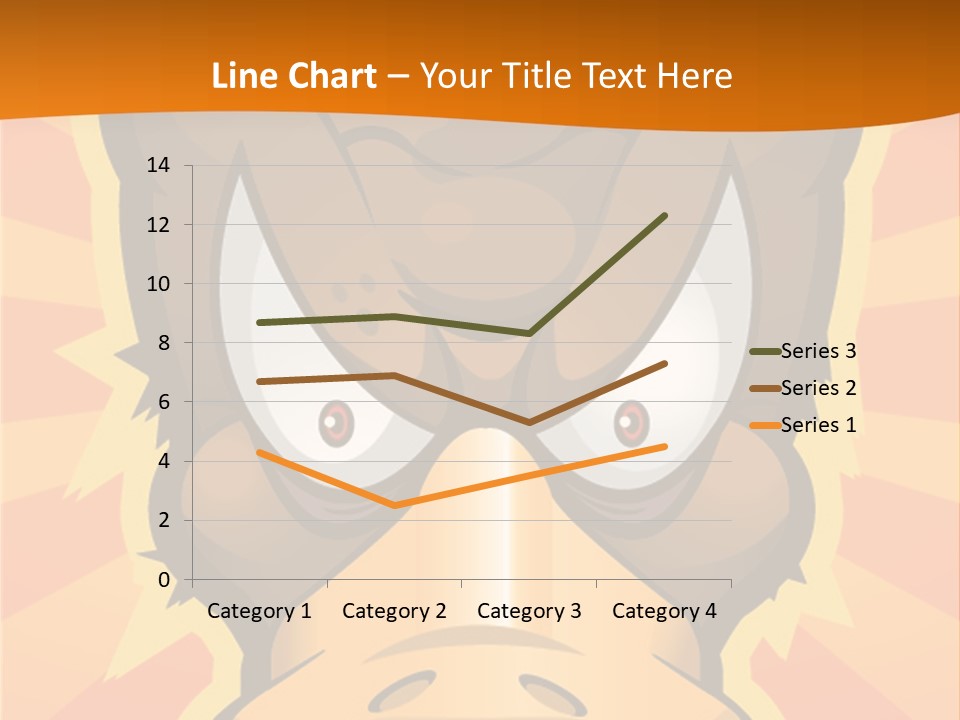 A Cartoon Duck With Big Eyes On An Orange Background PowerPoint Template