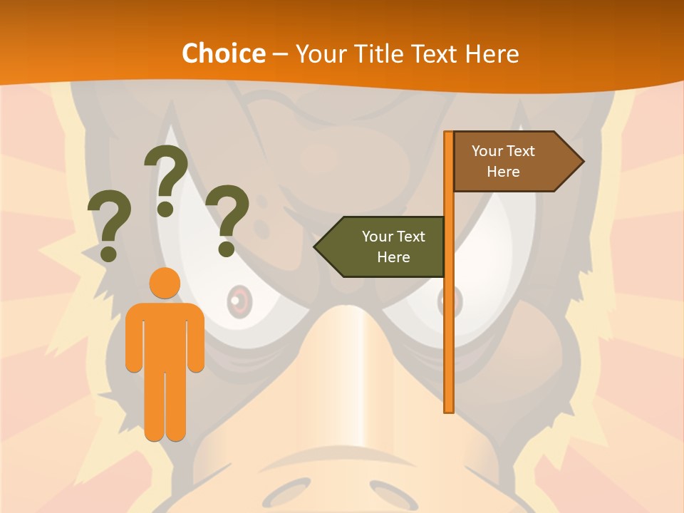 A Cartoon Duck With Big Eyes On An Orange Background PowerPoint Template