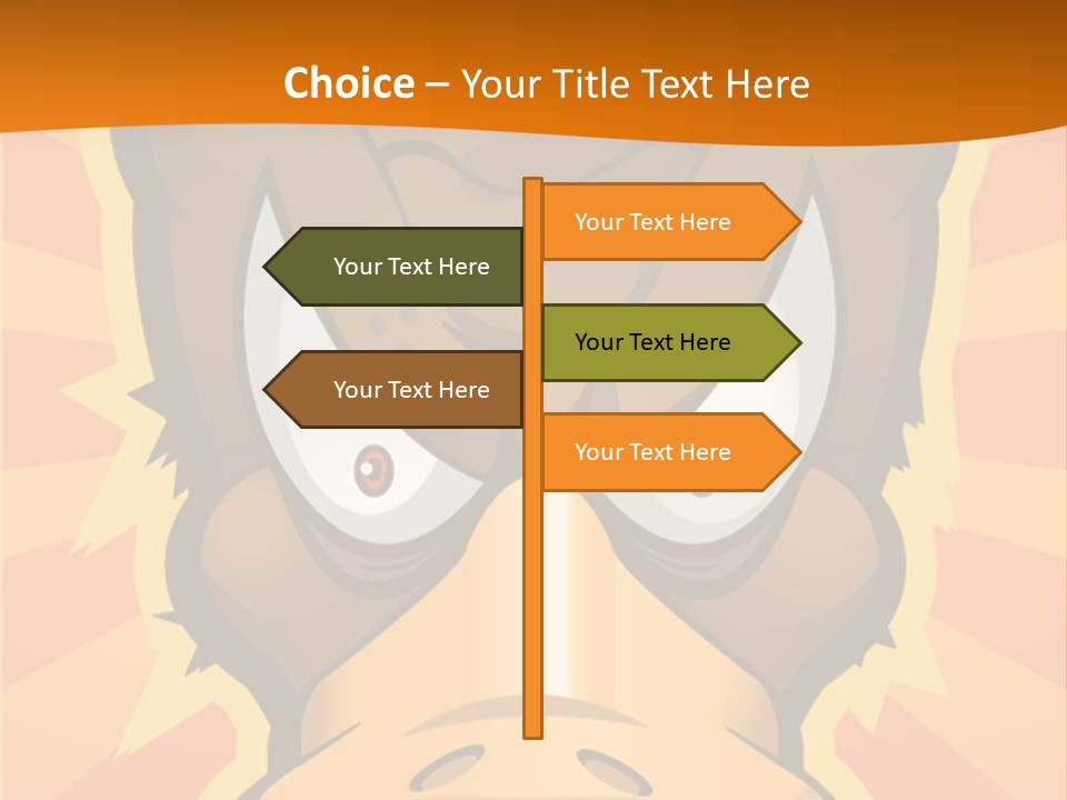 A Cartoon Duck With Big Eyes On An Orange Background PowerPoint Template