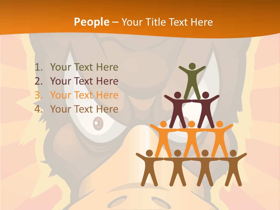 A Cartoon Duck With Big Eyes On An Orange Background PowerPoint Template