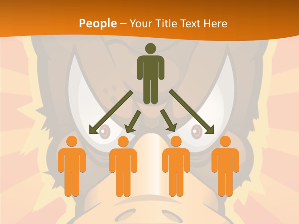 A Cartoon Duck With Big Eyes On An Orange Background PowerPoint Template