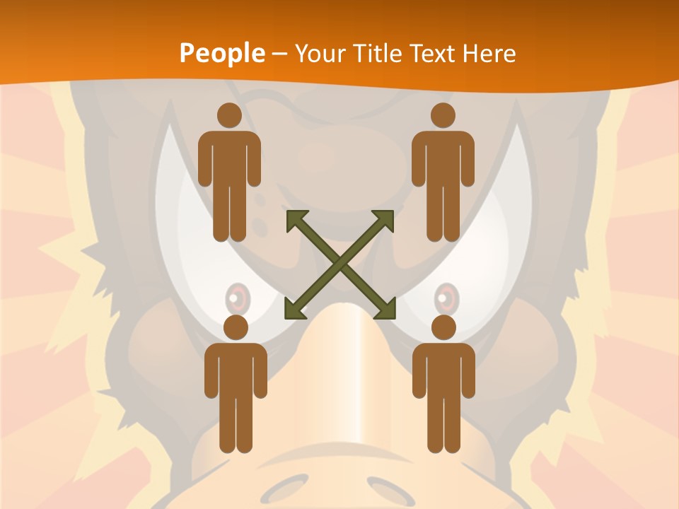 A Cartoon Duck With Big Eyes On An Orange Background PowerPoint Template