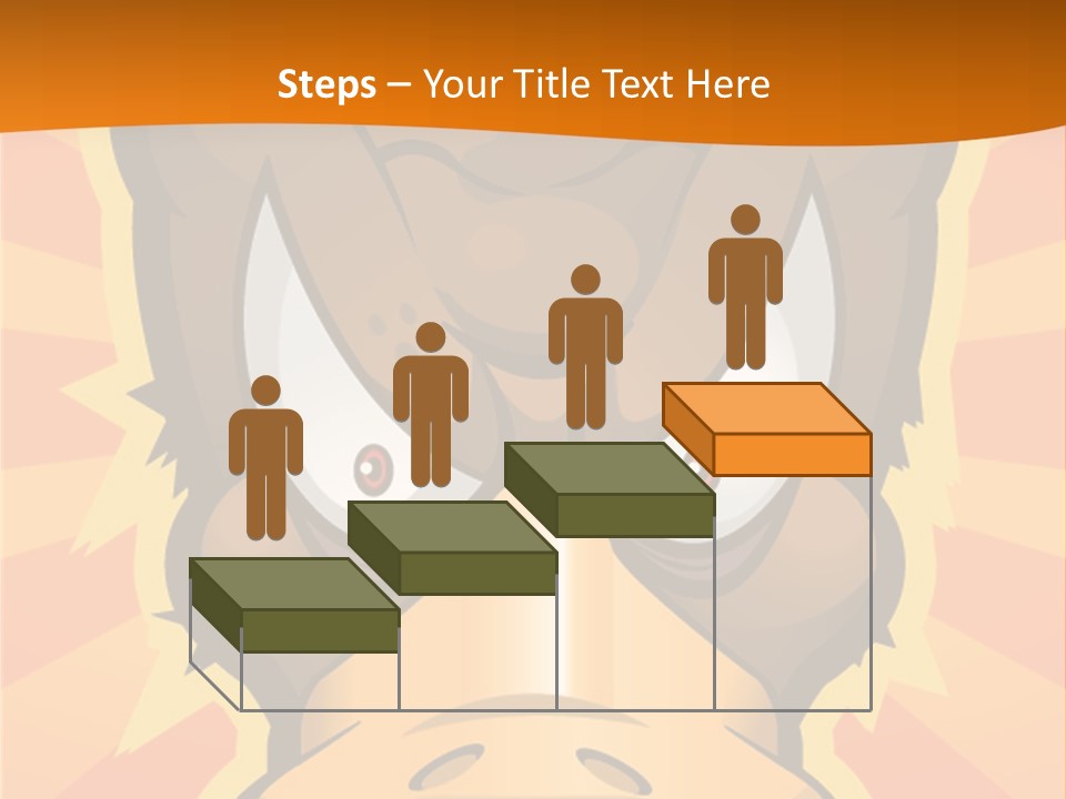 A Cartoon Duck With Big Eyes On An Orange Background PowerPoint Template